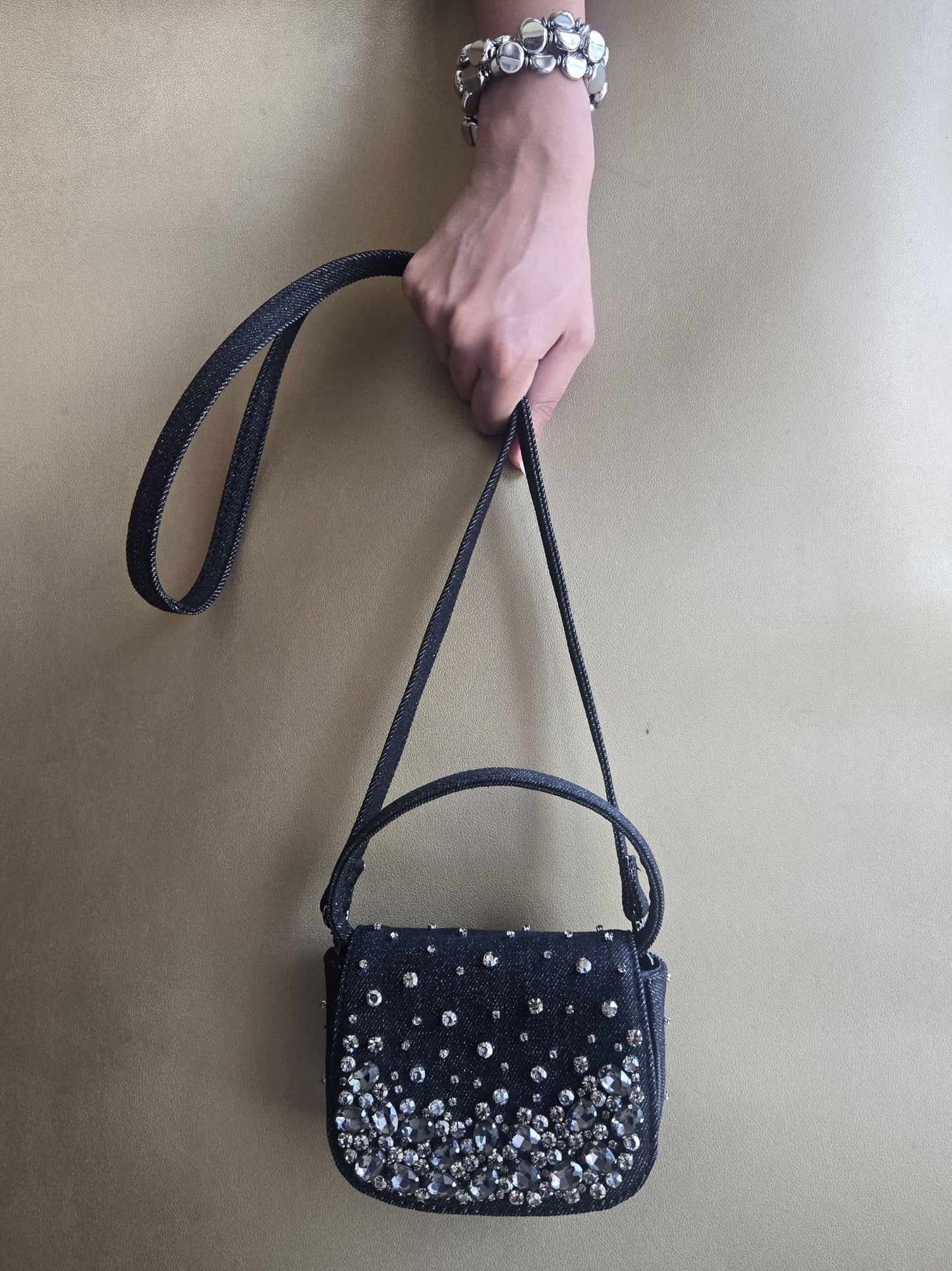 Crystal Denim Bag