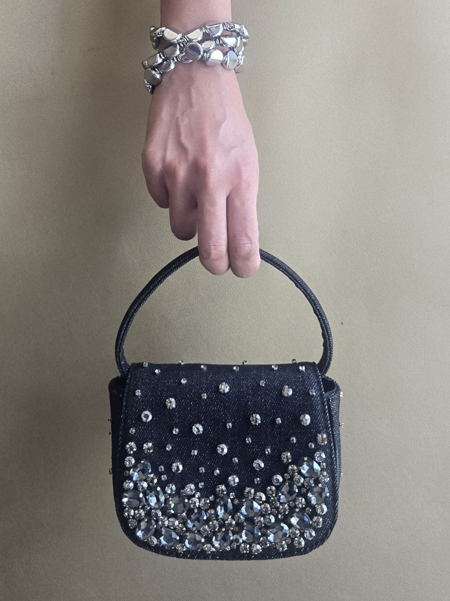 Crystal Denim Bag