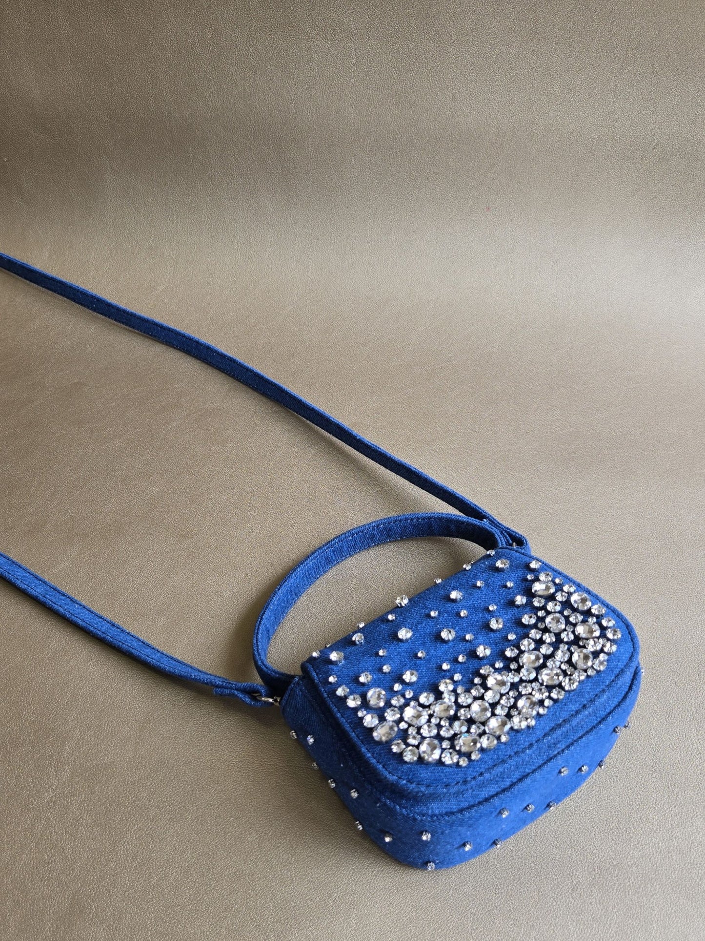 Crystal Denim Bag - Blue