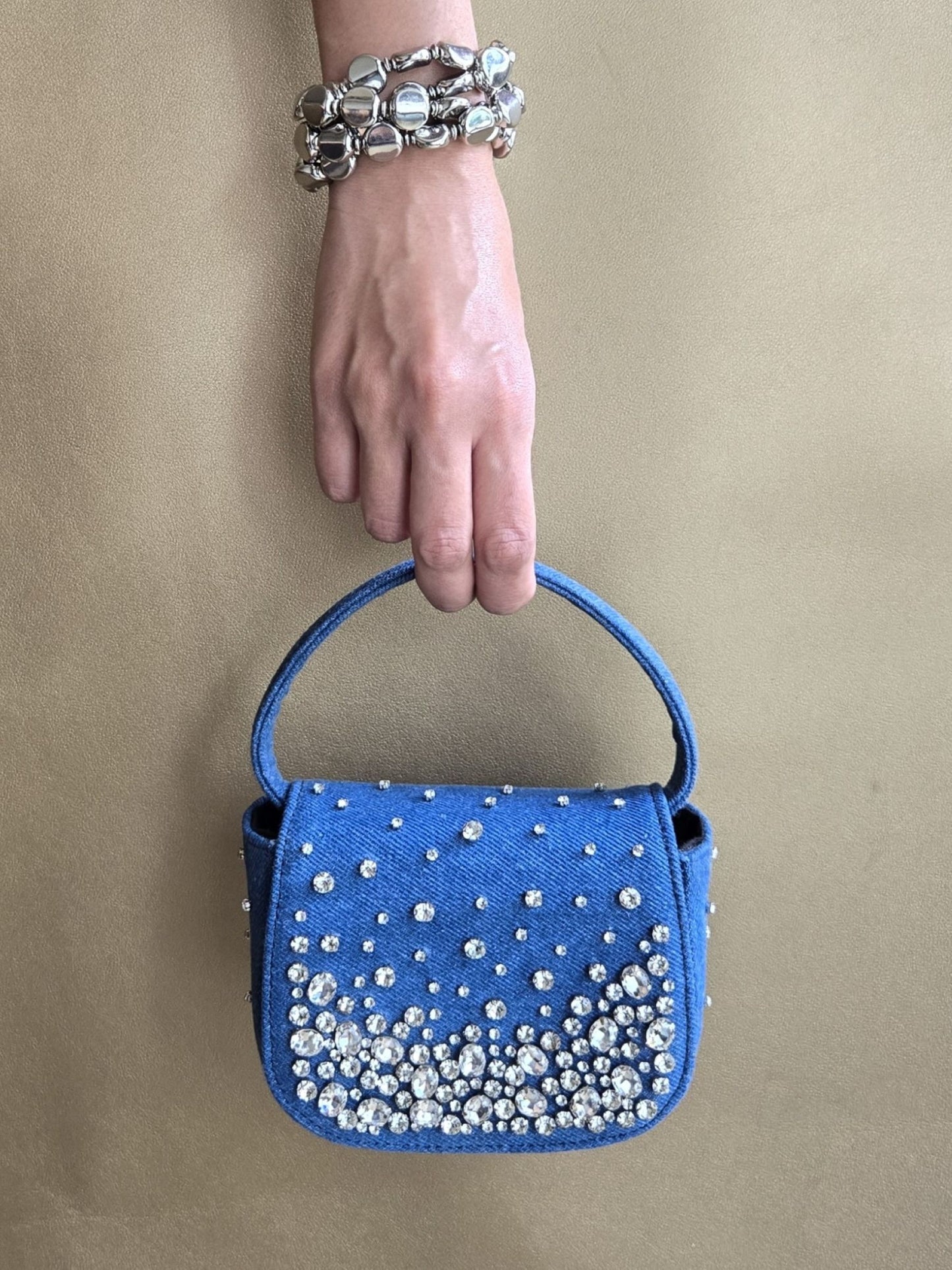 Crystal Denim Bag