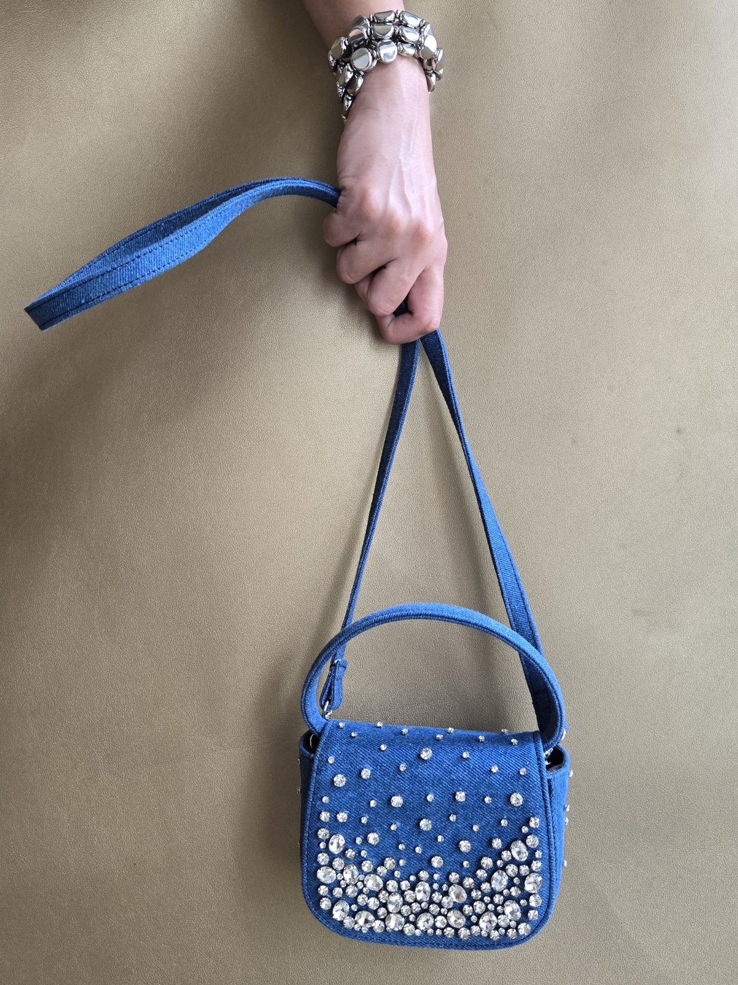 Crystal Denim Bag