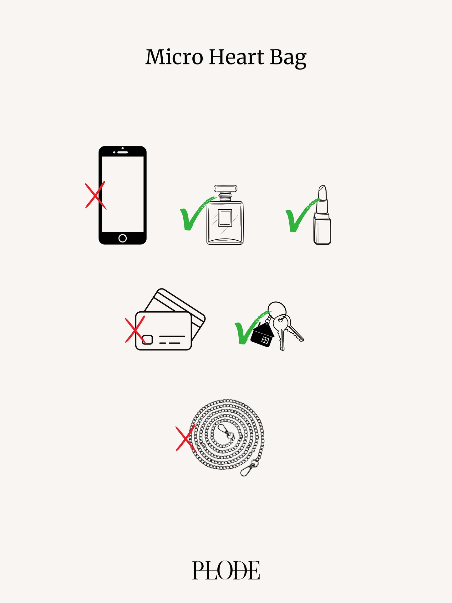 Micro Heart Bag - Black