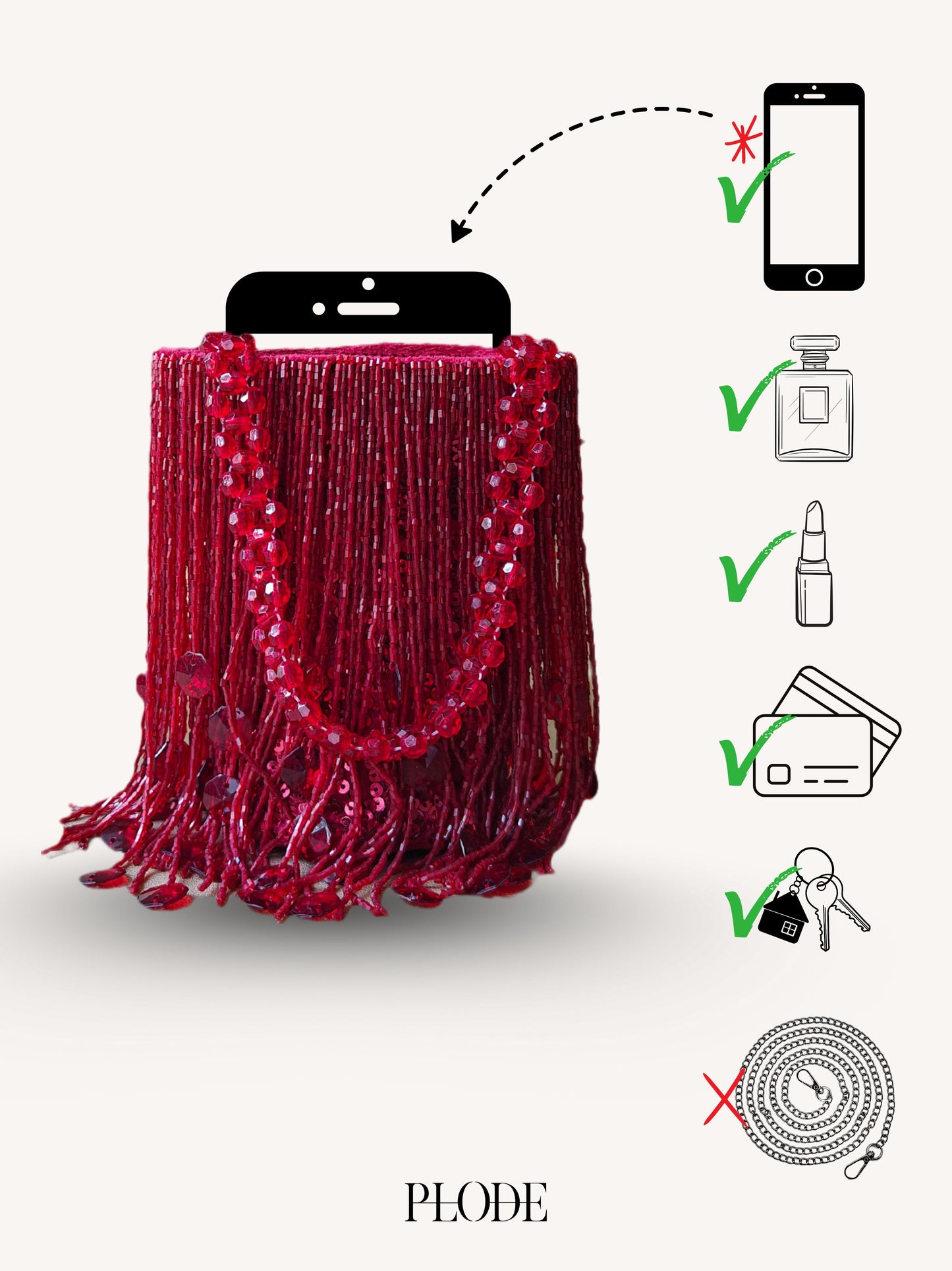 Shimmy Bag - Crimson Red