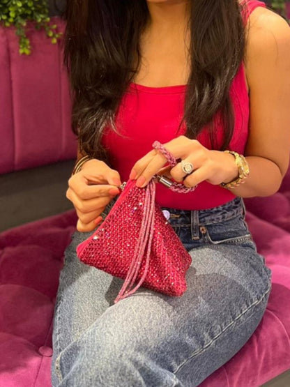 Delhi Wristlet - Hot Pink