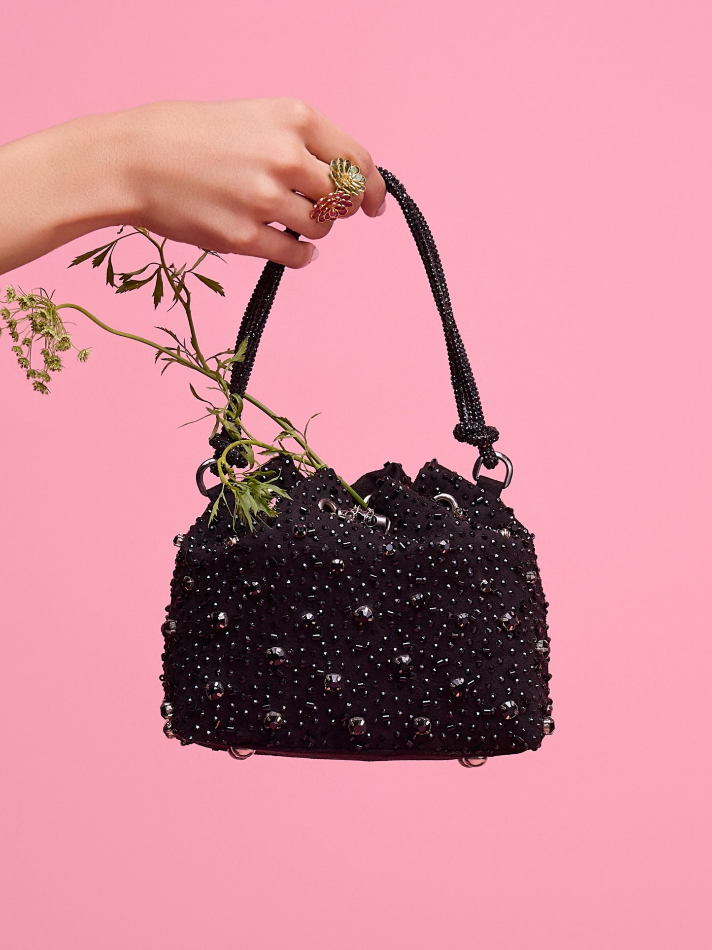 Starry Bucket Bag - Black