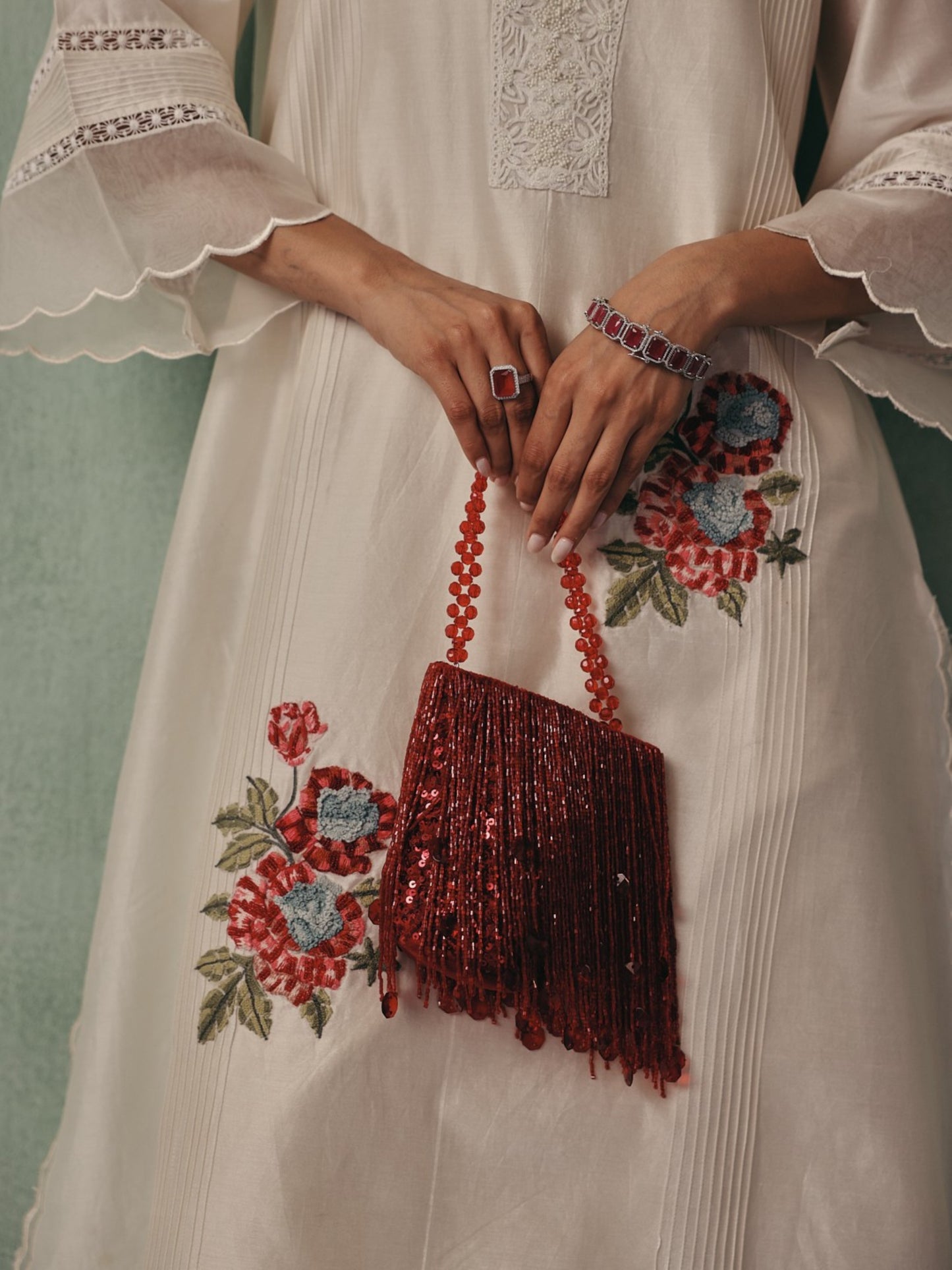 Shimmy Bag - Crimson Red