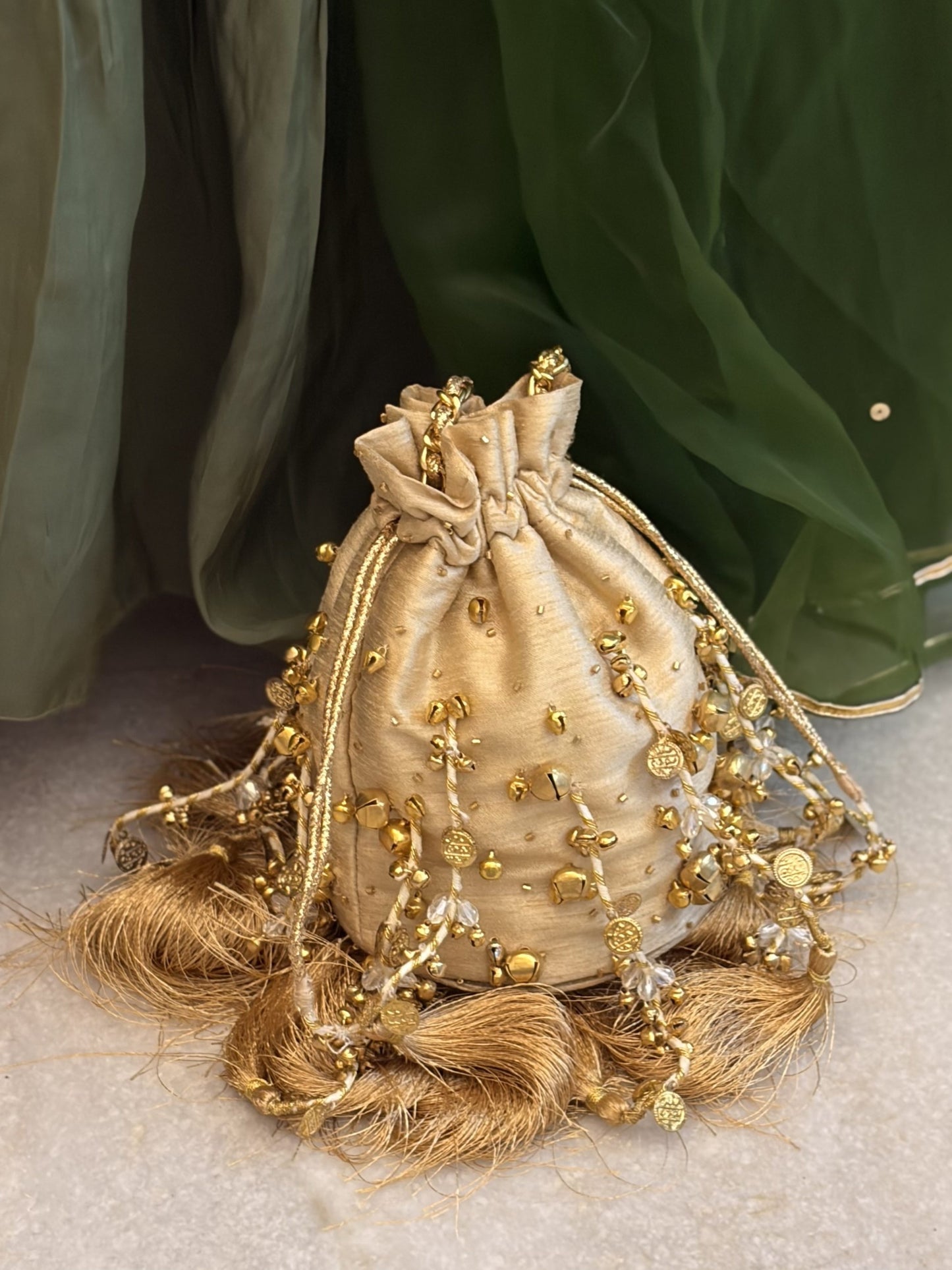Gold Tassel Potli