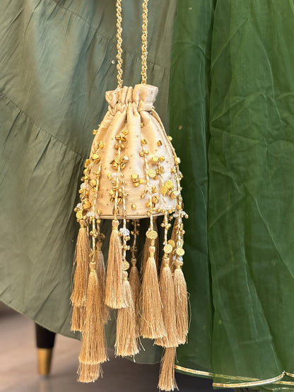 Gold Tassel Potli