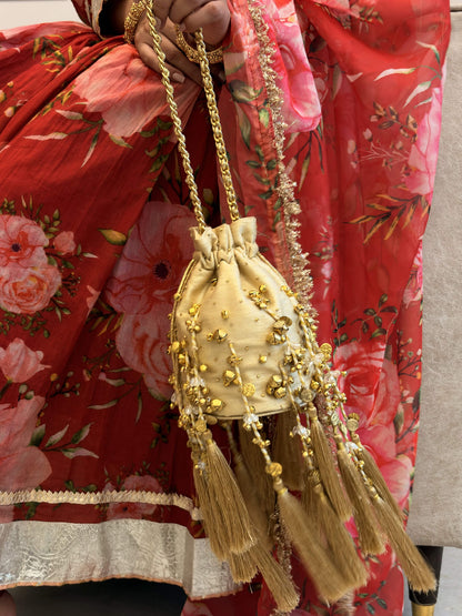 Gold Tassel Potli