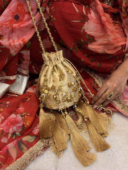 Gold Tassel Potli