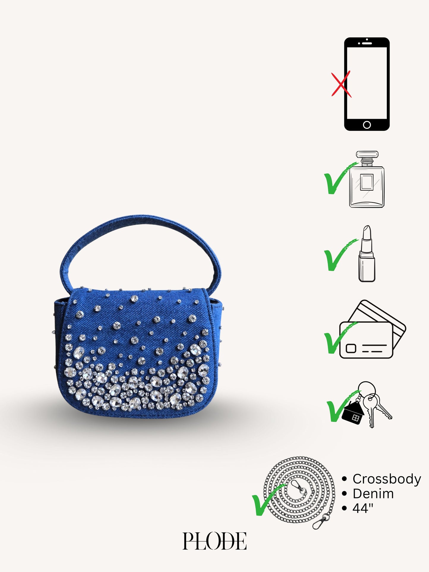 Crystal Denim Bag