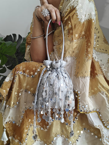 Mirror Potli - Silver