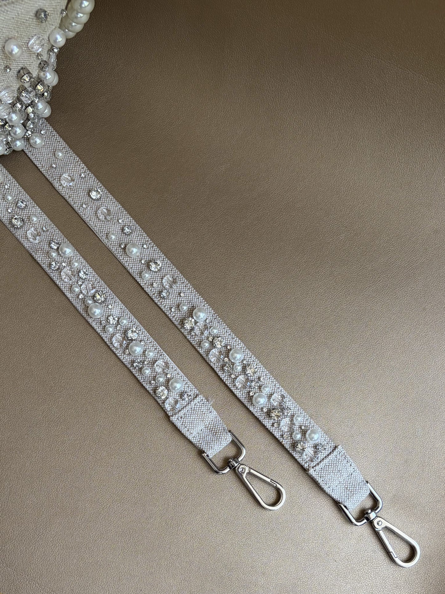 Jute Embellished Crossbody Strap