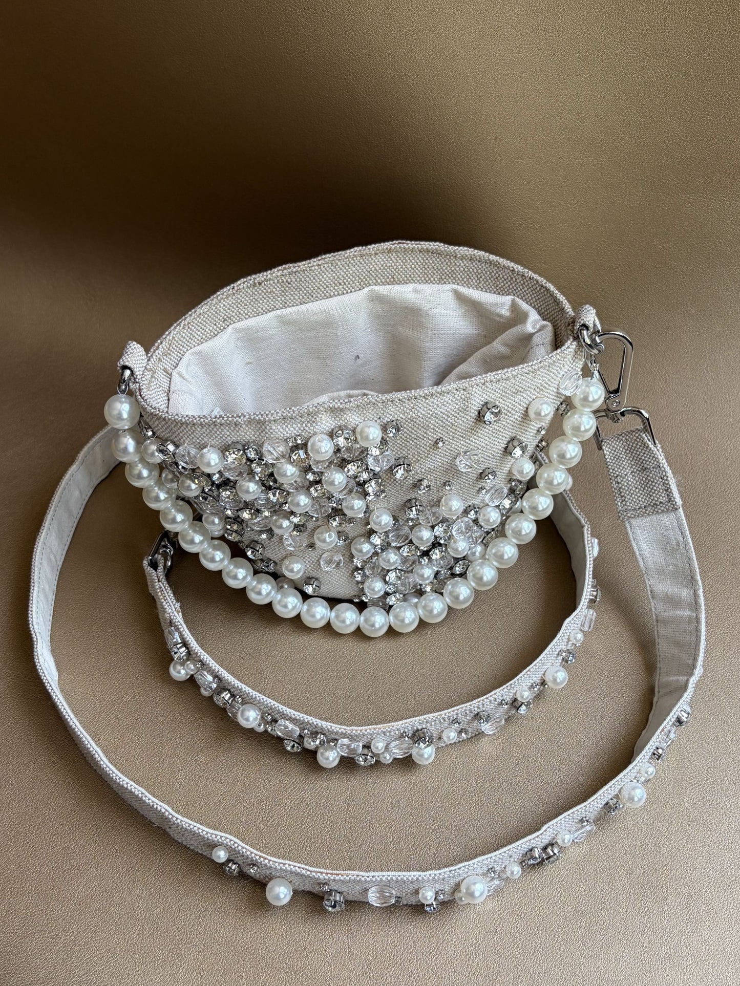 Jute Embellished Crossbody Strap