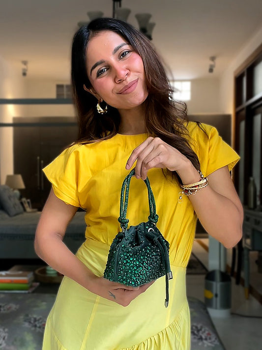 Micro Bucket Bag - Bottle Green