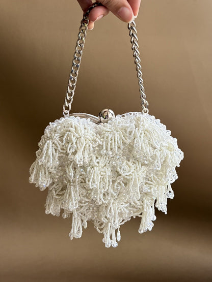 Micro Heart Bag - Pearl White