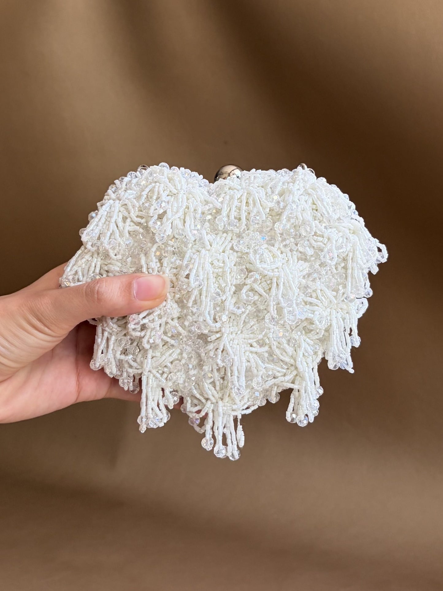 Micro Heart Bag - Pearl White