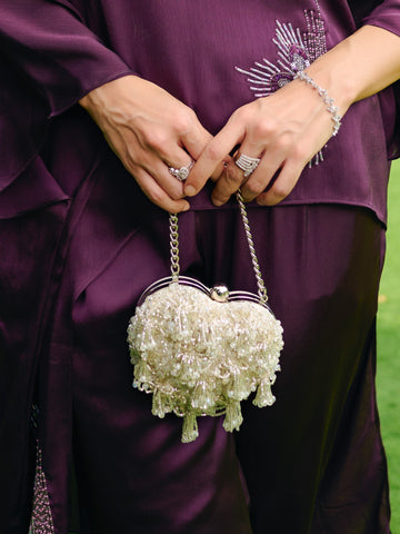 Micro Heart Bag - Pearl White