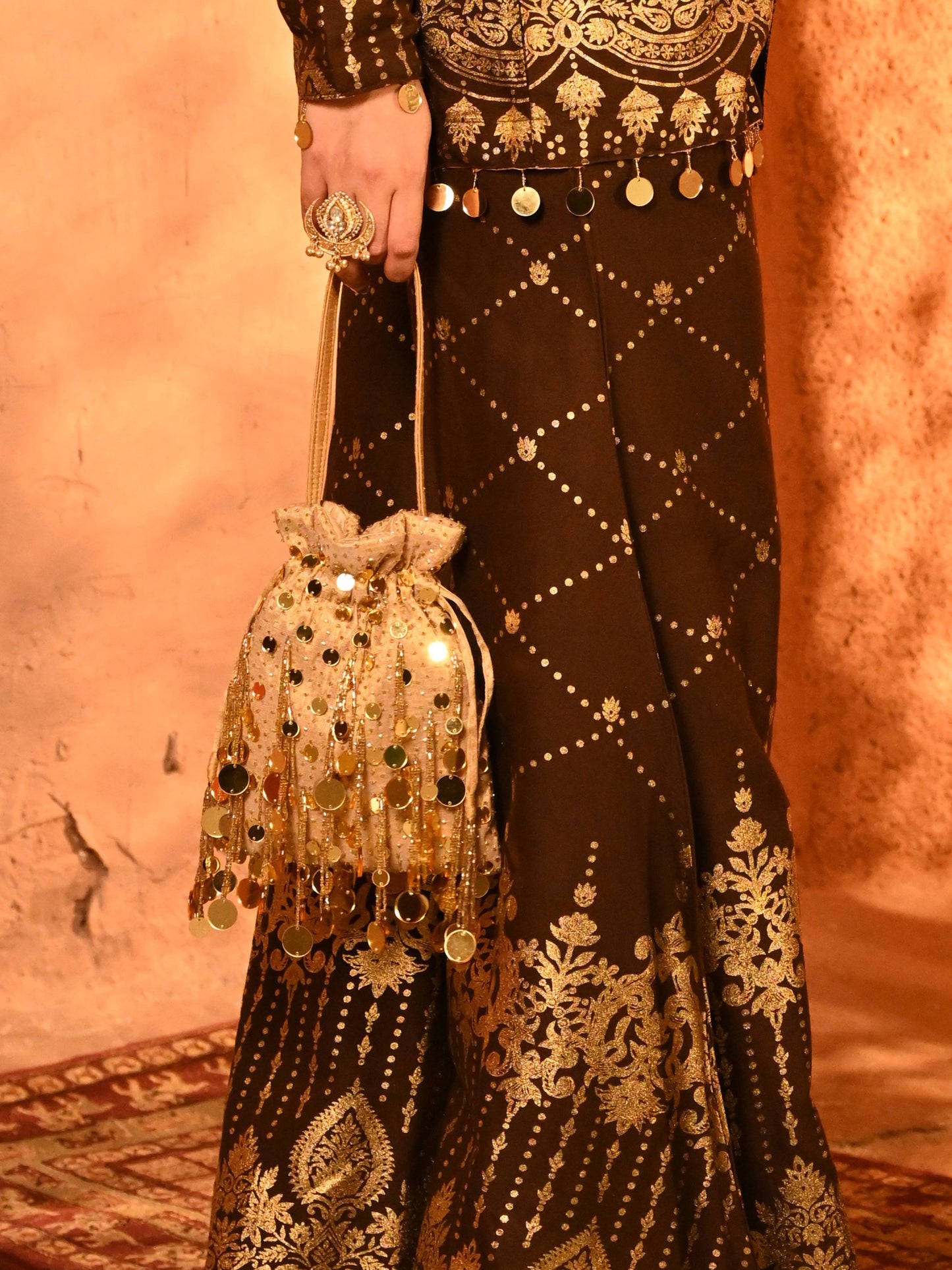 Mirror Potli - Gold