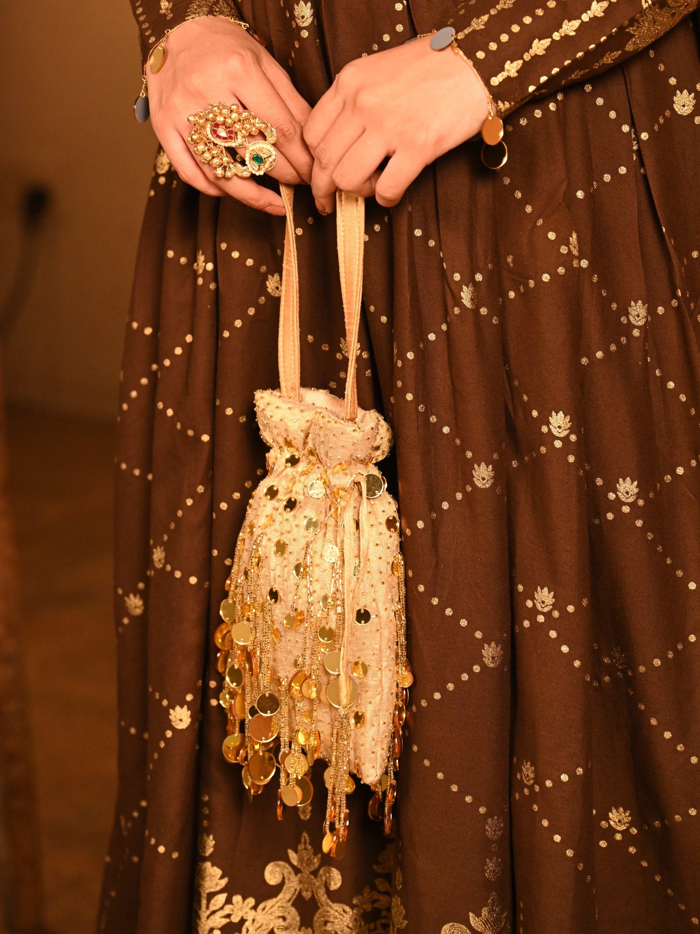 Mirror Potli - Gold