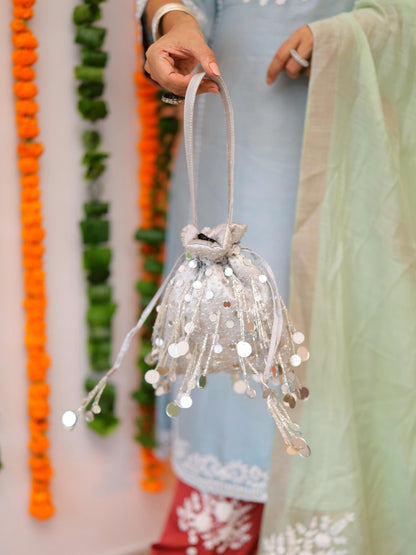 Mirror Potli - Silver