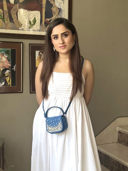 Crystal Denim Bag - Blue