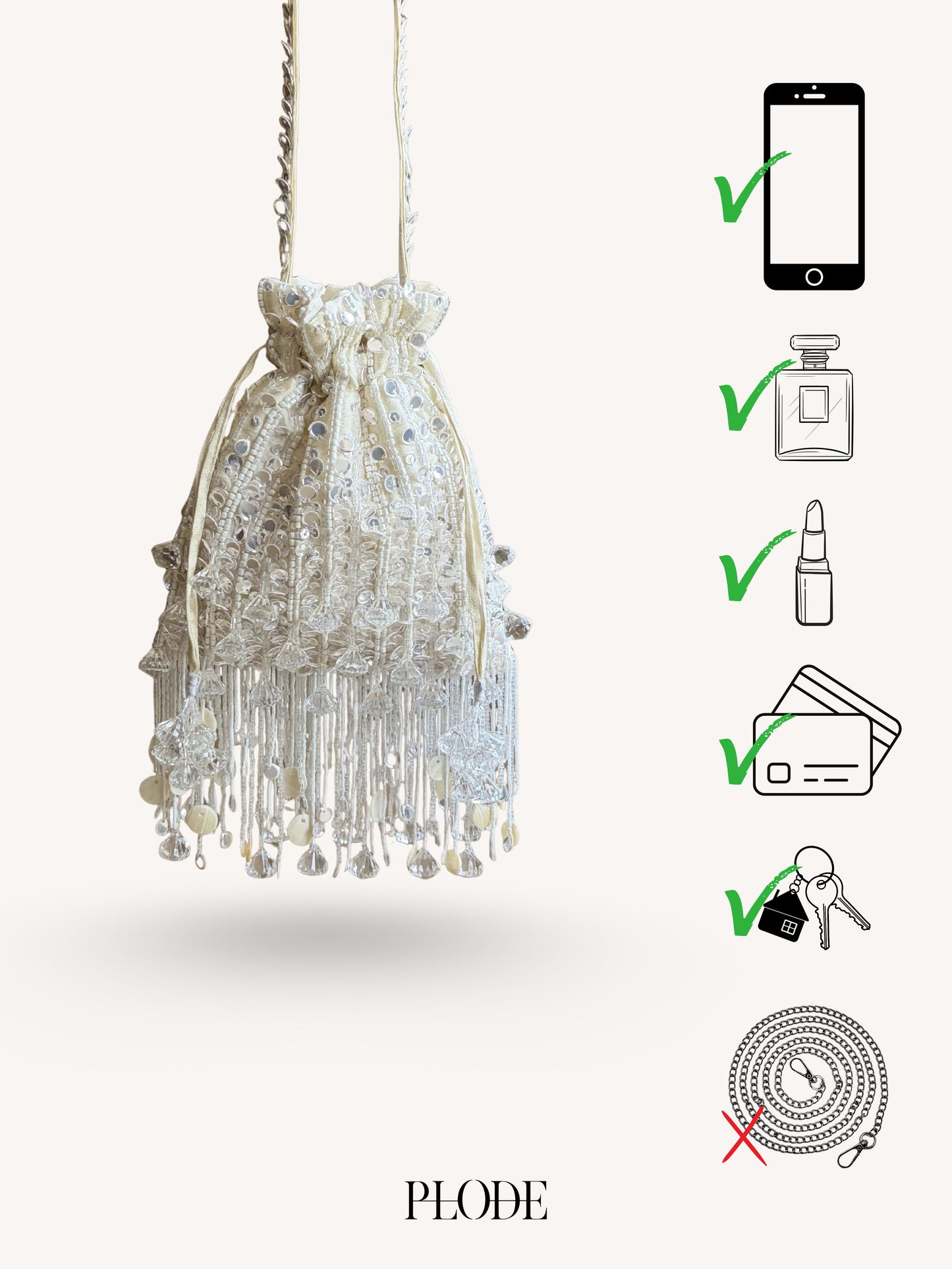 Pataka Potli in Pearl White
