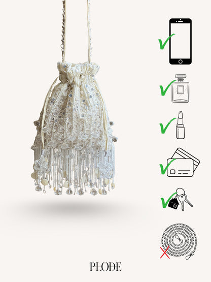 Pataka Potli in Pearl White