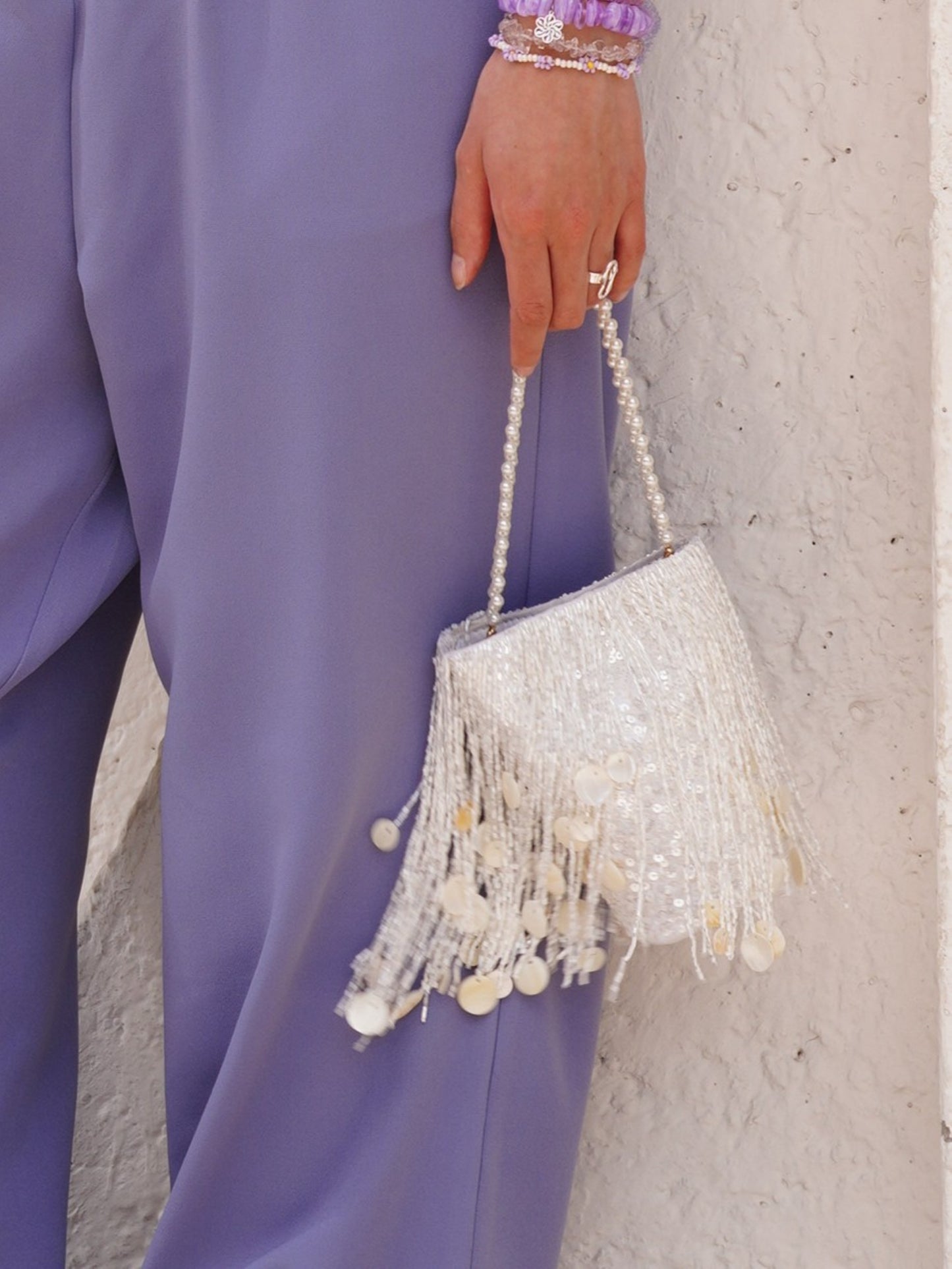 Shimmy Bag - Pearl White