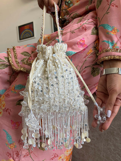 Pataka Potli in Pearl White