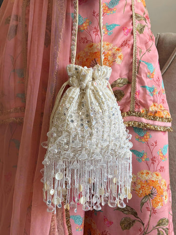 Pataka Potli in Pearl White