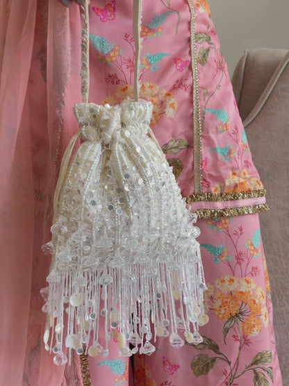 Pataka Potli in Pearl White